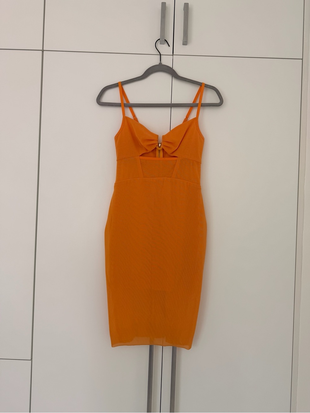 Bec & Bridge Orange Tie-Front Midi Dress